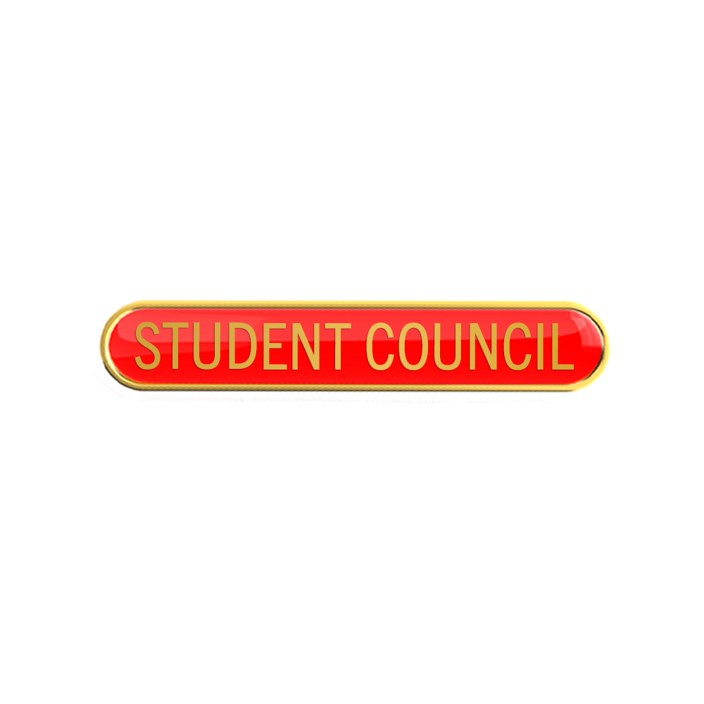 STUDENT COUNCIL badge red (pack of 5)