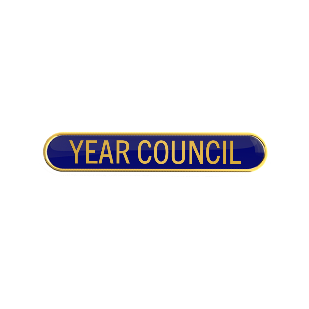 YEAR COUNCIL badge blue (pack of 5)