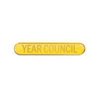 YEAR COUNCIL badge yellow (pack of 5)