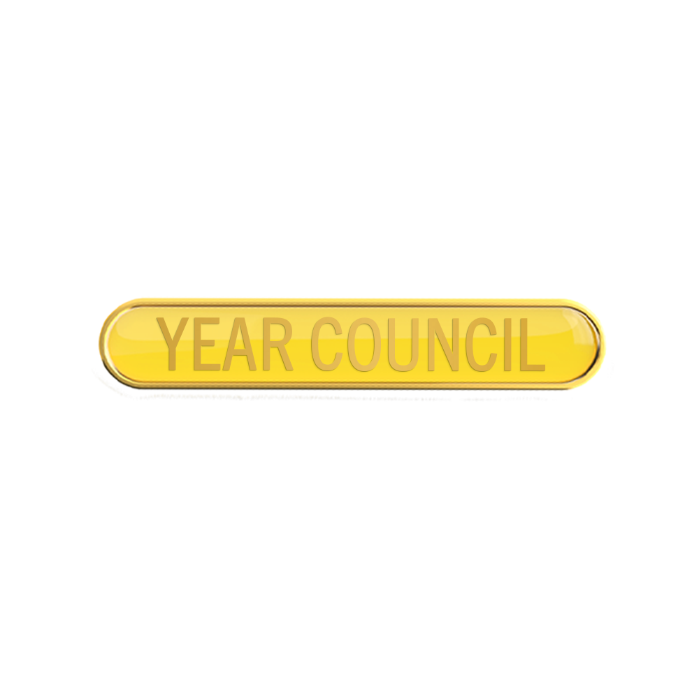 YEAR COUNCIL badge yellow (pack of 5)