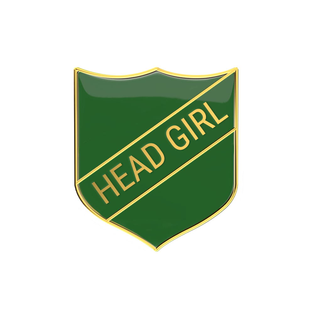 HEAD GIRL badge green (pack of 5)