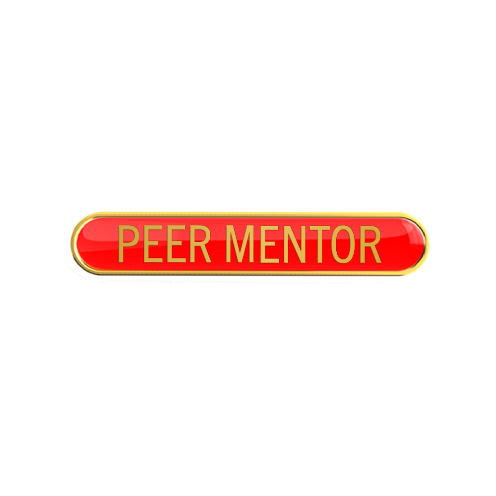 PEER MENTOR badge red (pack of 5)