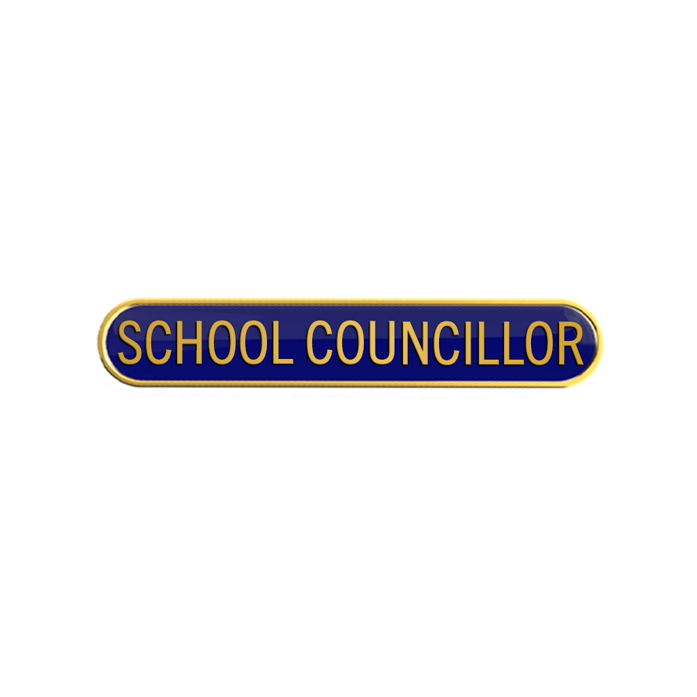SCHOOL COUNCILLOR badge blue (pack of 5)