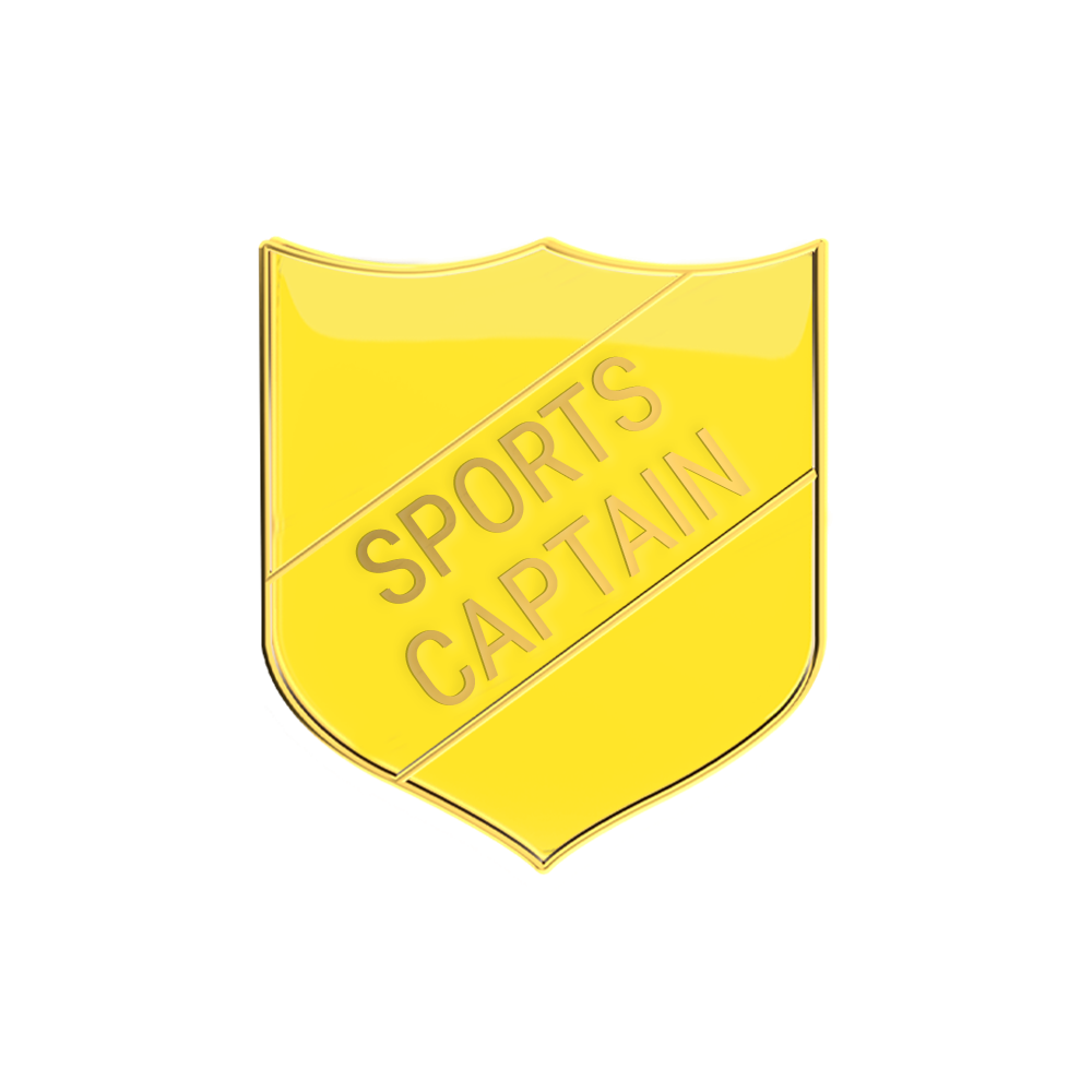 Sports Captain Enamel Badge Yellow (Pack of 5)