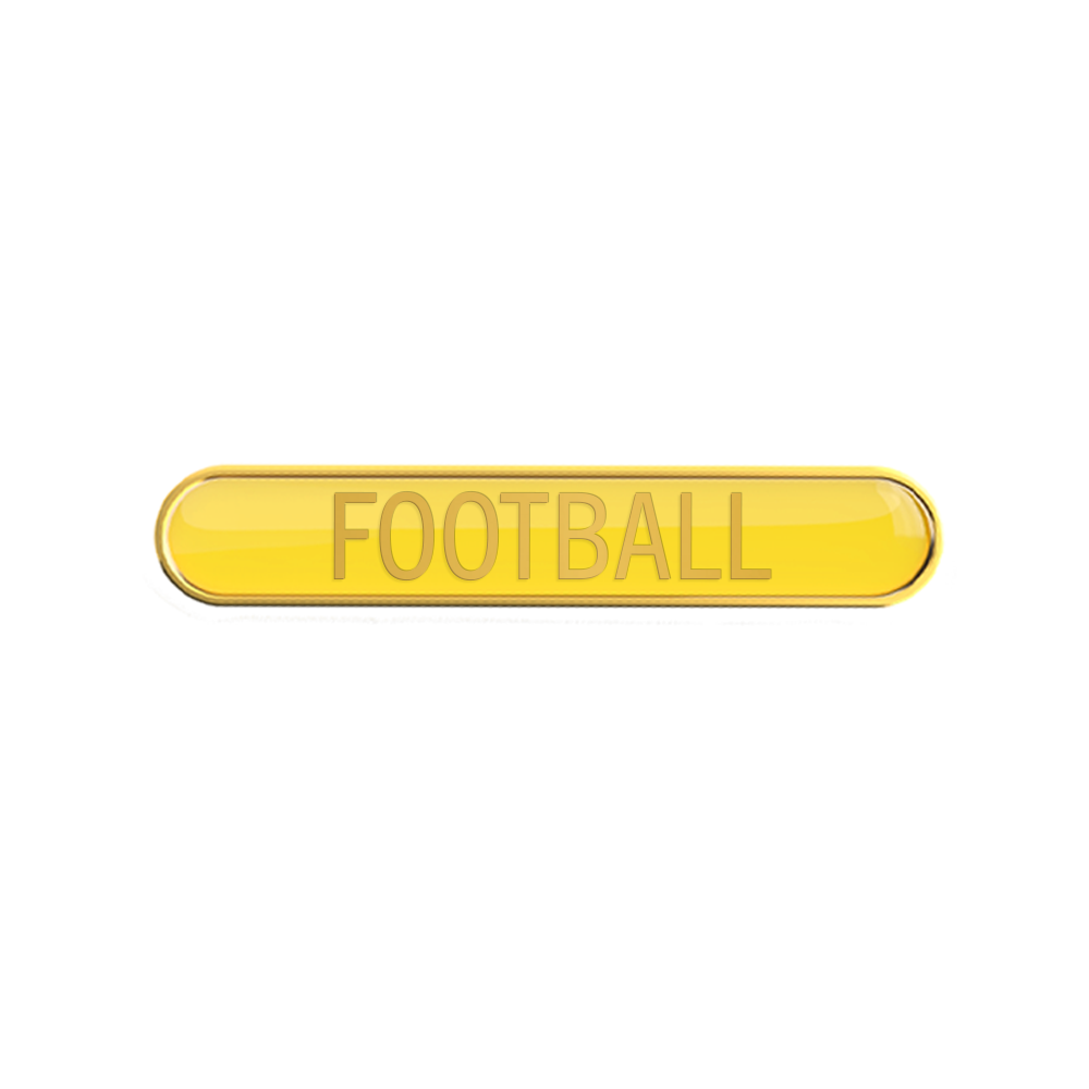 FOOTBALL badge yellow (pack of 5)