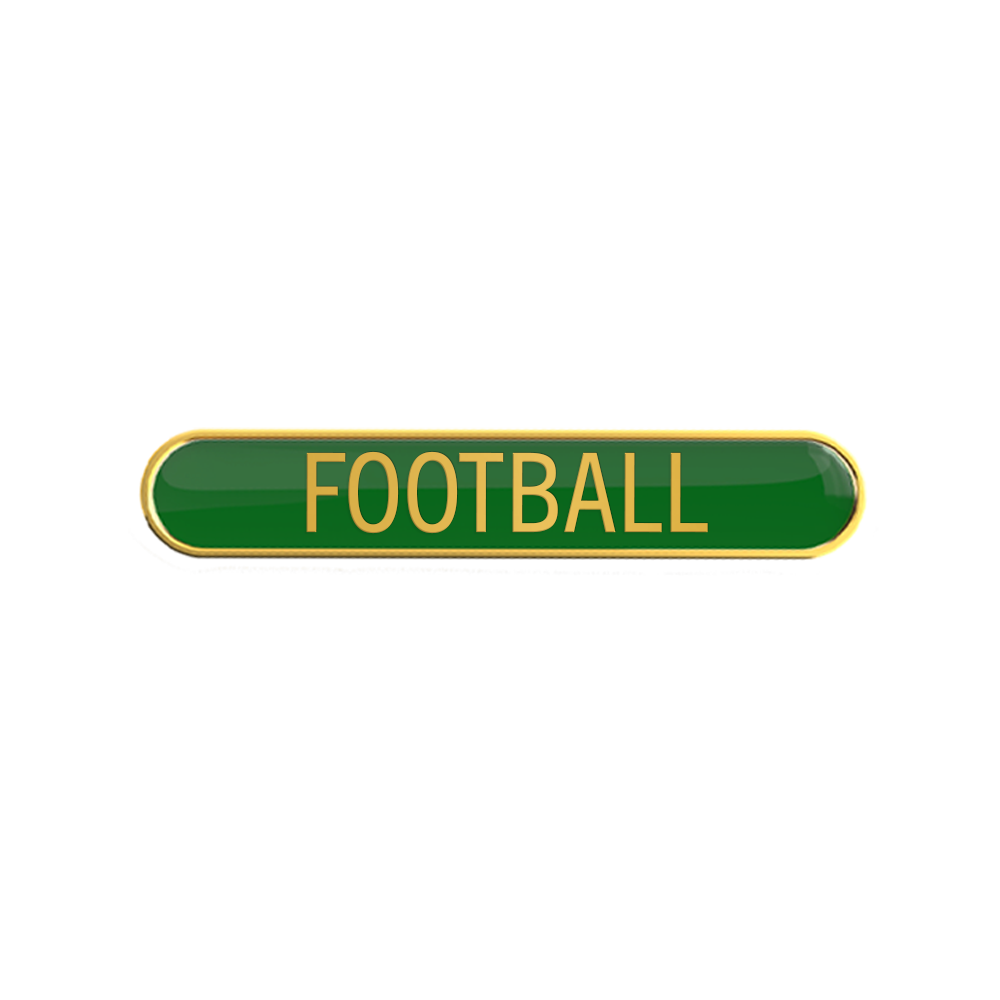 FOOTBALL badge green (pack of 5)