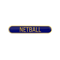 NETBALL badge blue (pack of 5)