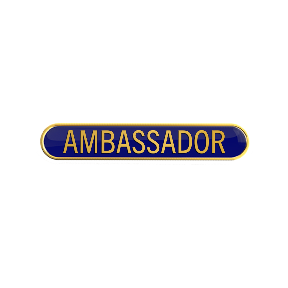 AMBASSADOR badge blue (pack of 5)