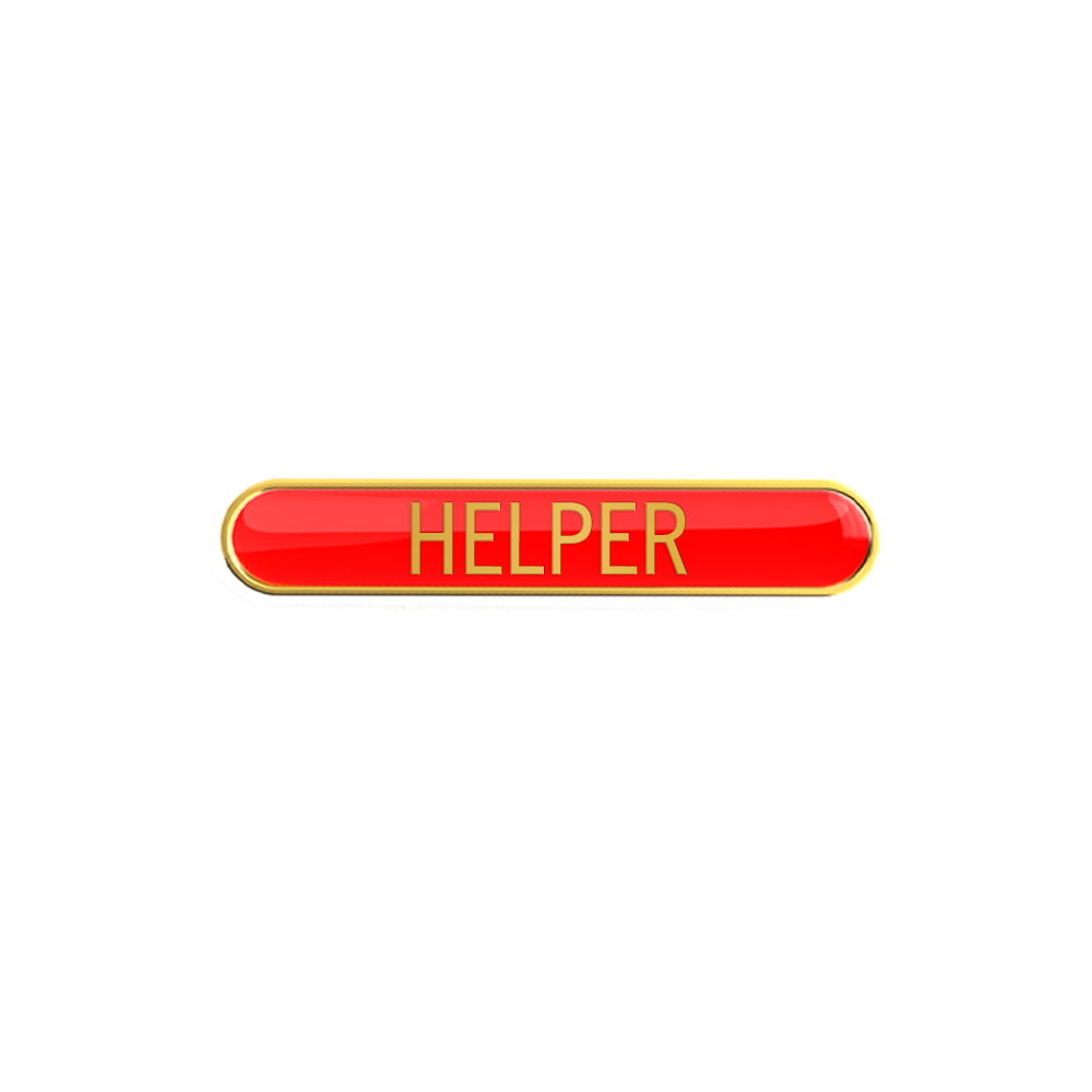 HELPER badge red (pack of 5)