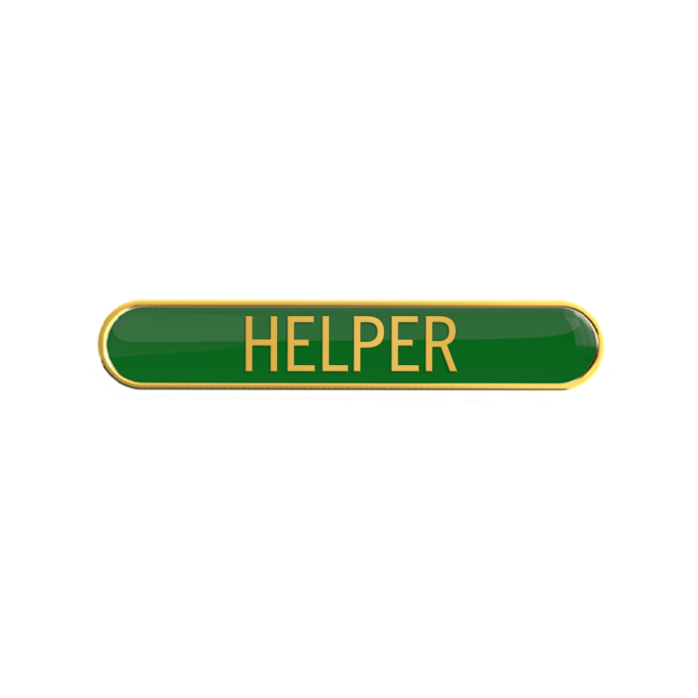 HELPER badge green (pack of 5)