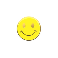 Yellow Smiling face badge (pack of 5)