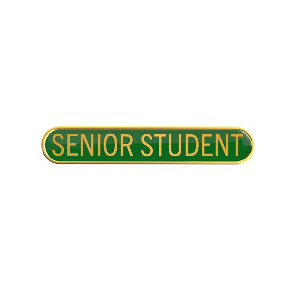 SENIOR STUDENT badge green (pack of 5)