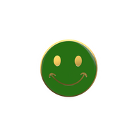 Green Smiling face badge (pack of 5)