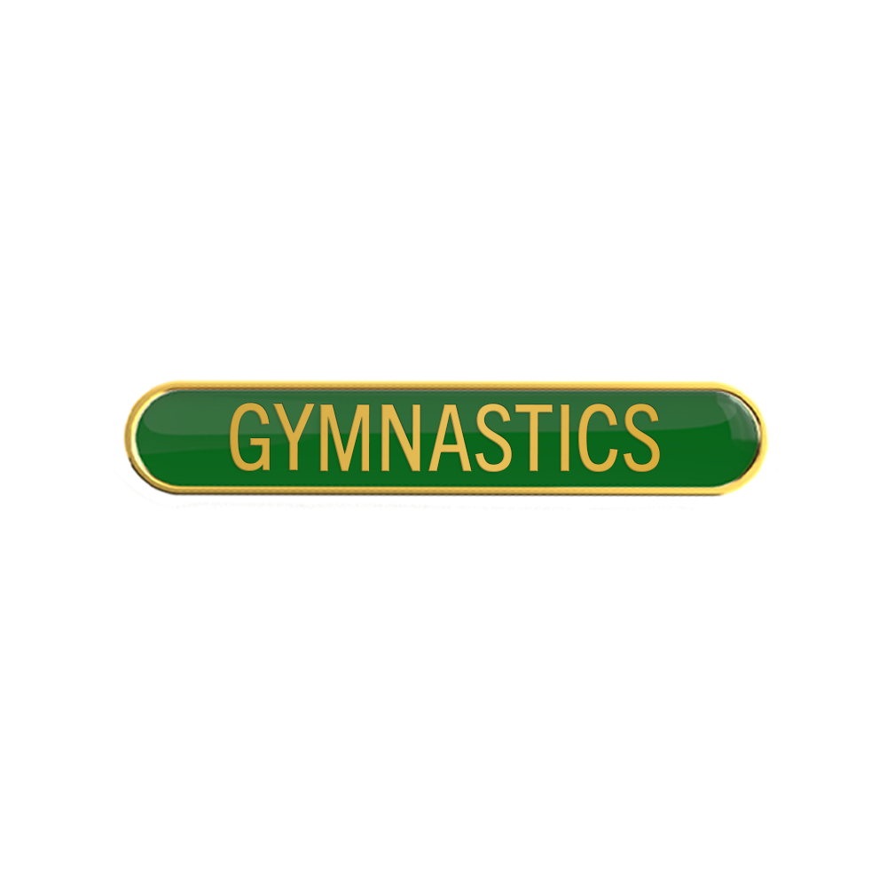 GYMNASTICS badge green (pack of 5)