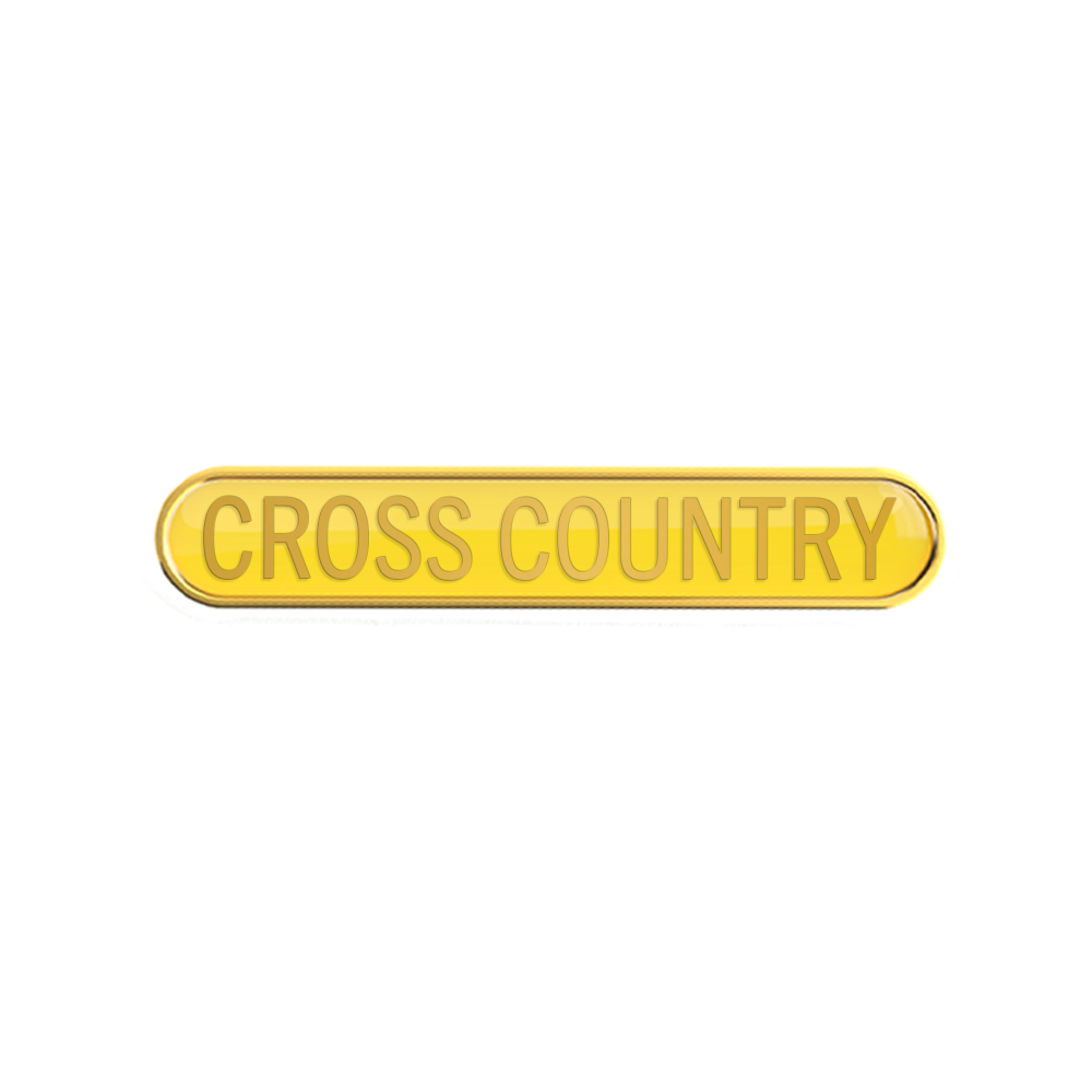 CROSS COUNTRY badge yellow (pack of 5)