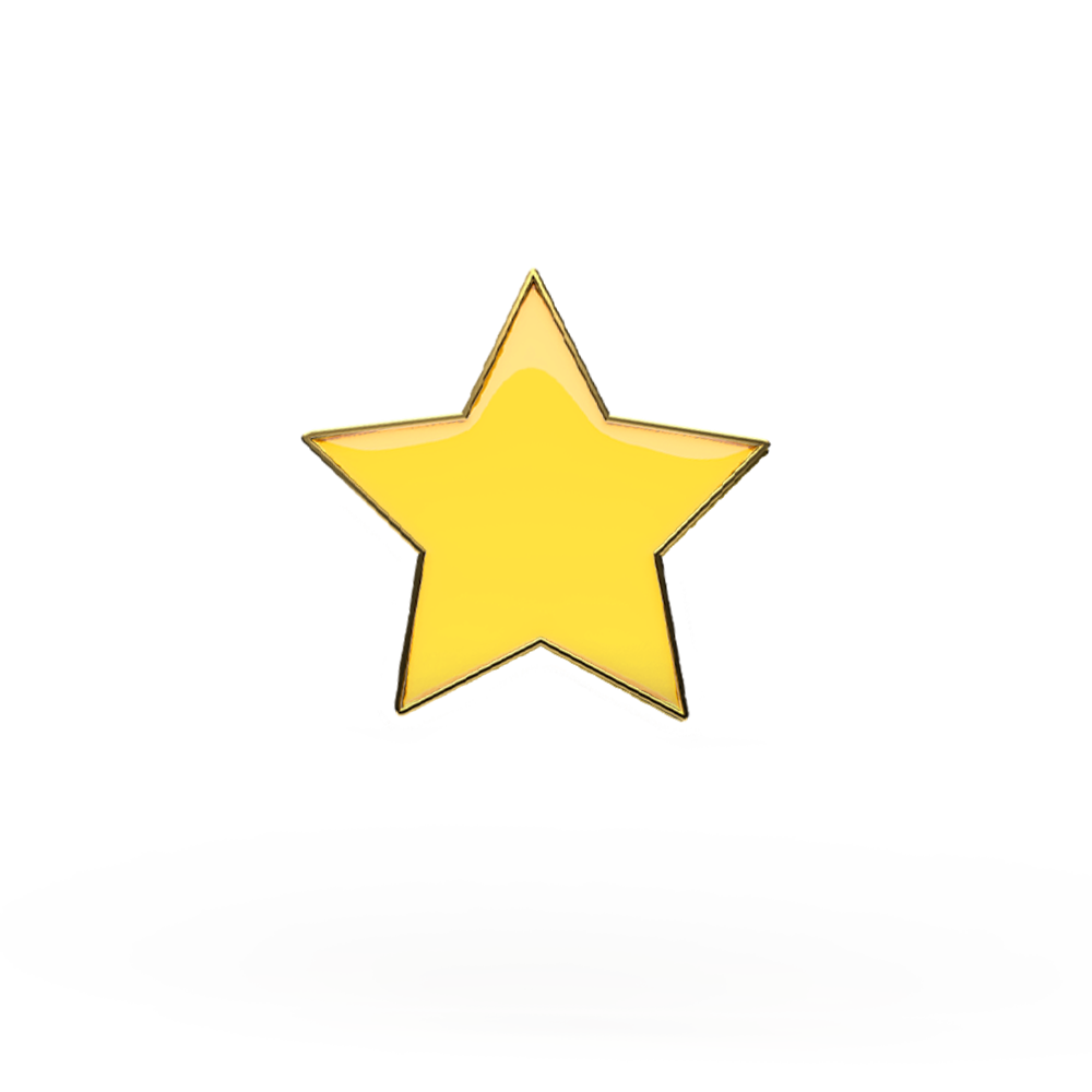 Yellow Star  badge (pack of 5)