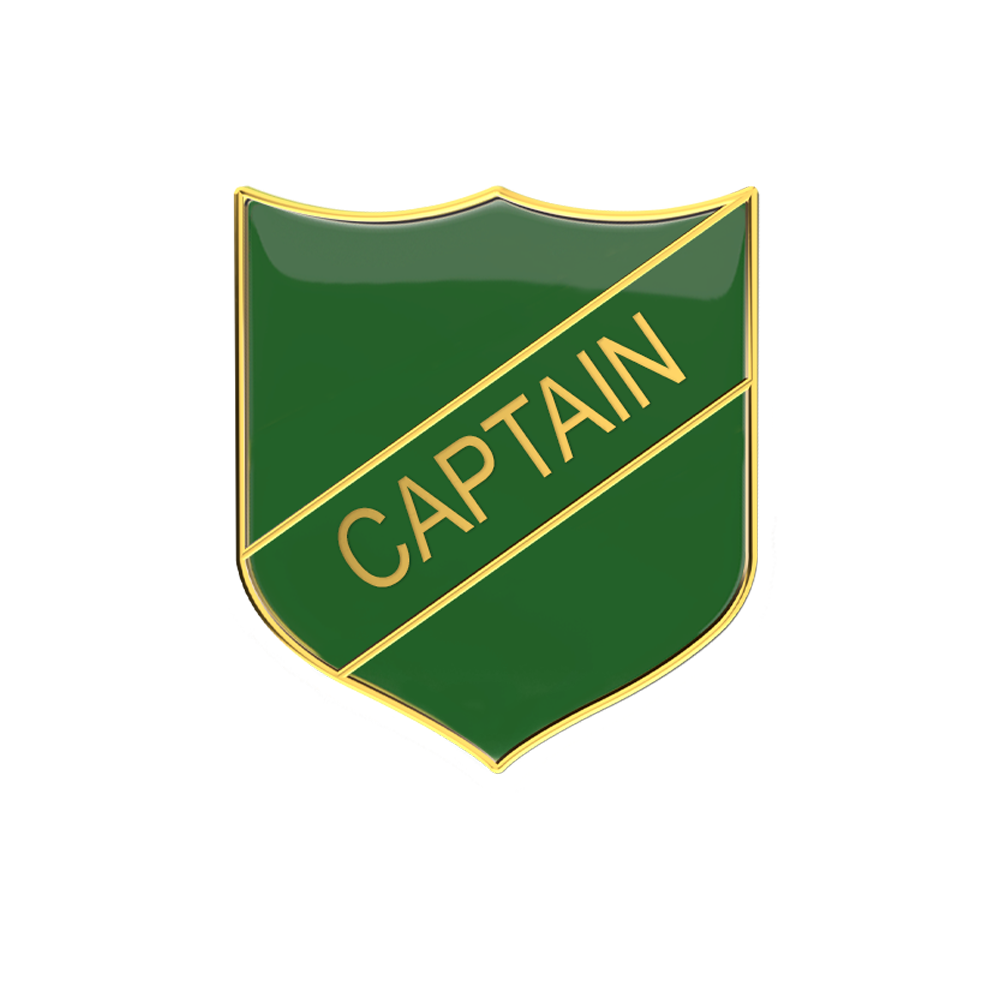 CAPTAIN badge green (pack of 5)