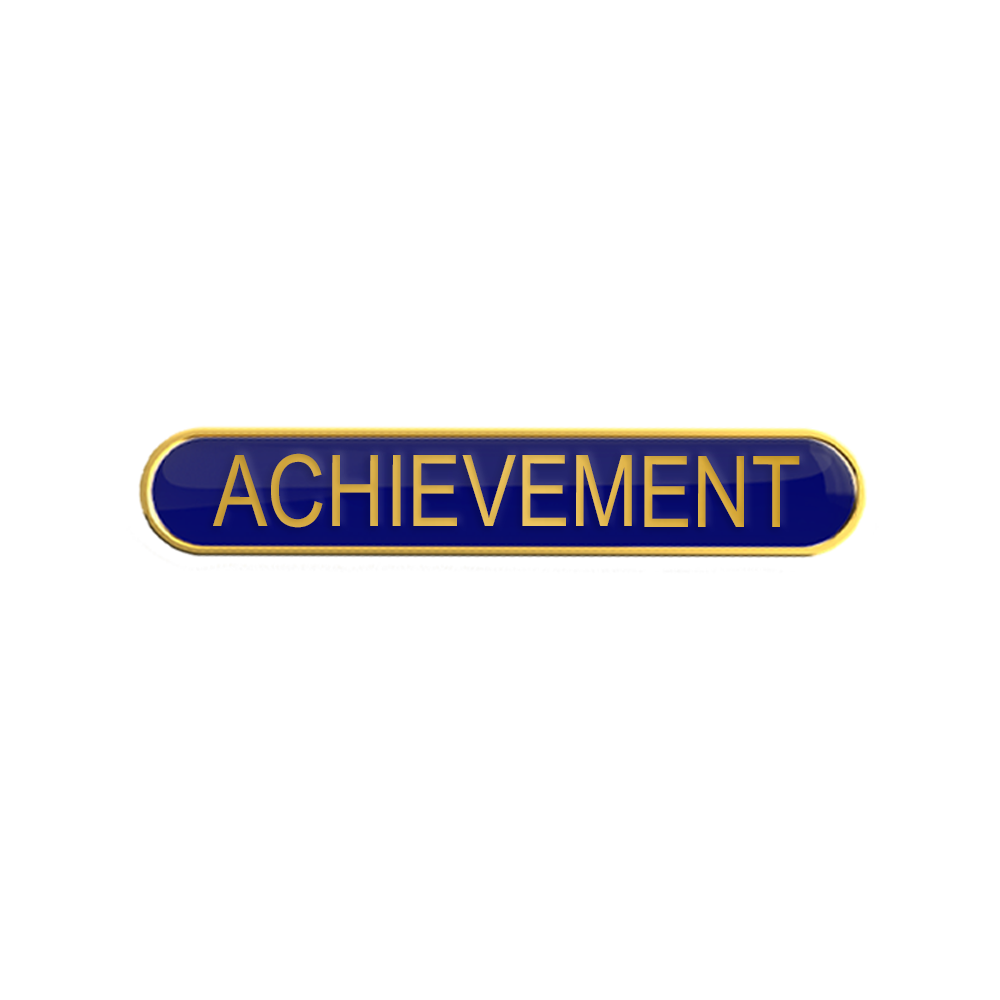 ACHIEVEMENT badge blue (pack of 5)