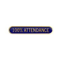 100% ATTENDANCE badge blue (pack of 5)