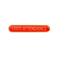 100% ATTENDANCE badge red (pack of 5)