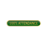100% ATTENDANCE badge green (pack of 5)