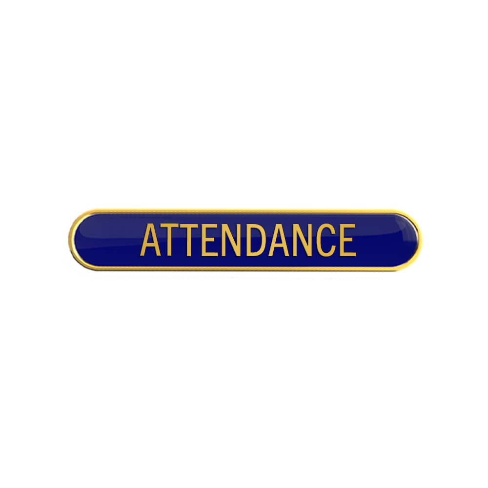 ATTENDANCE badge blue (pack of 5)