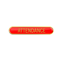 ATTENDANCE badge red (pack of 5)