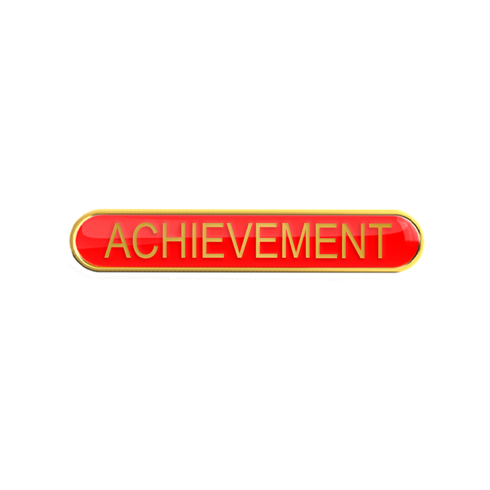 ACHIEVEMENT badge red (pack of 5)