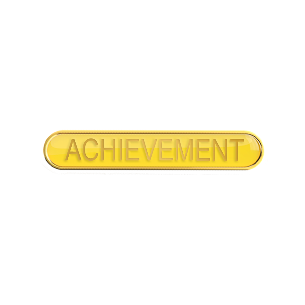 ACHIEVEMENT badge yellow (pack of 5)