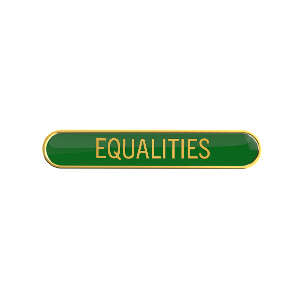 EQUALITIES badge green (pack of 5)