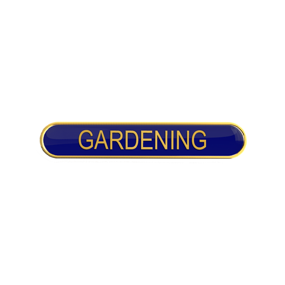 GARDENING badge blue (pack of 5)