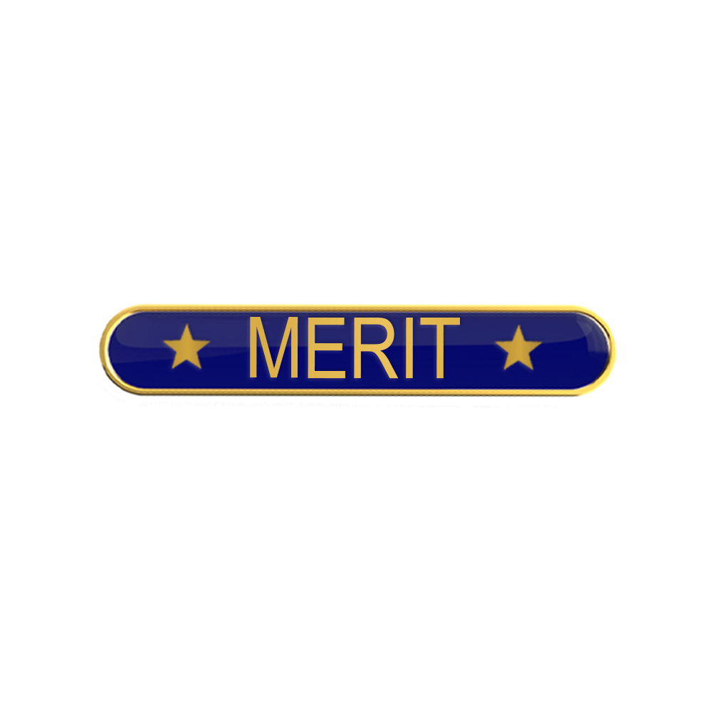 MERIT bar badge blue (pack of 5)