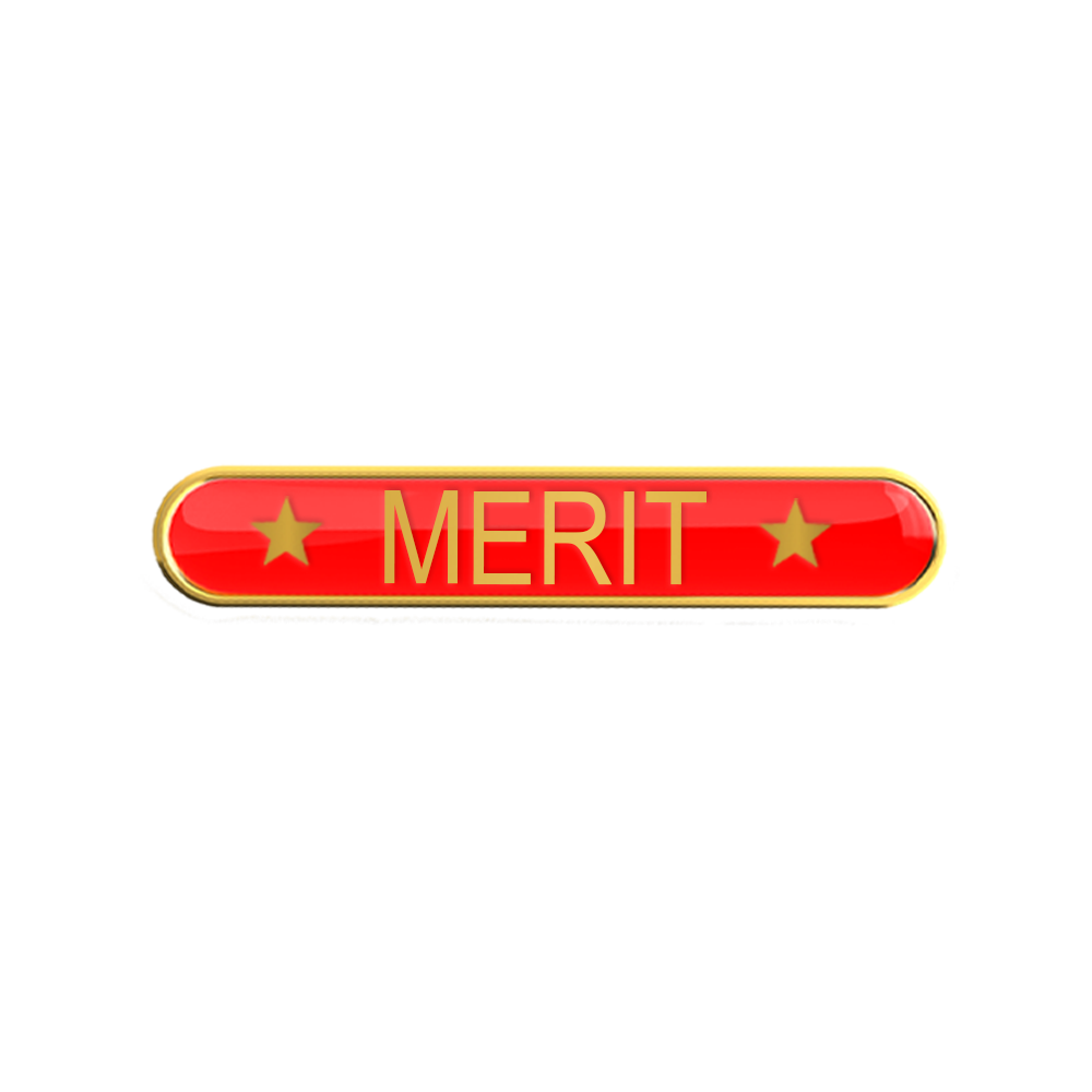 MERIT bar badge red (pack of 5)