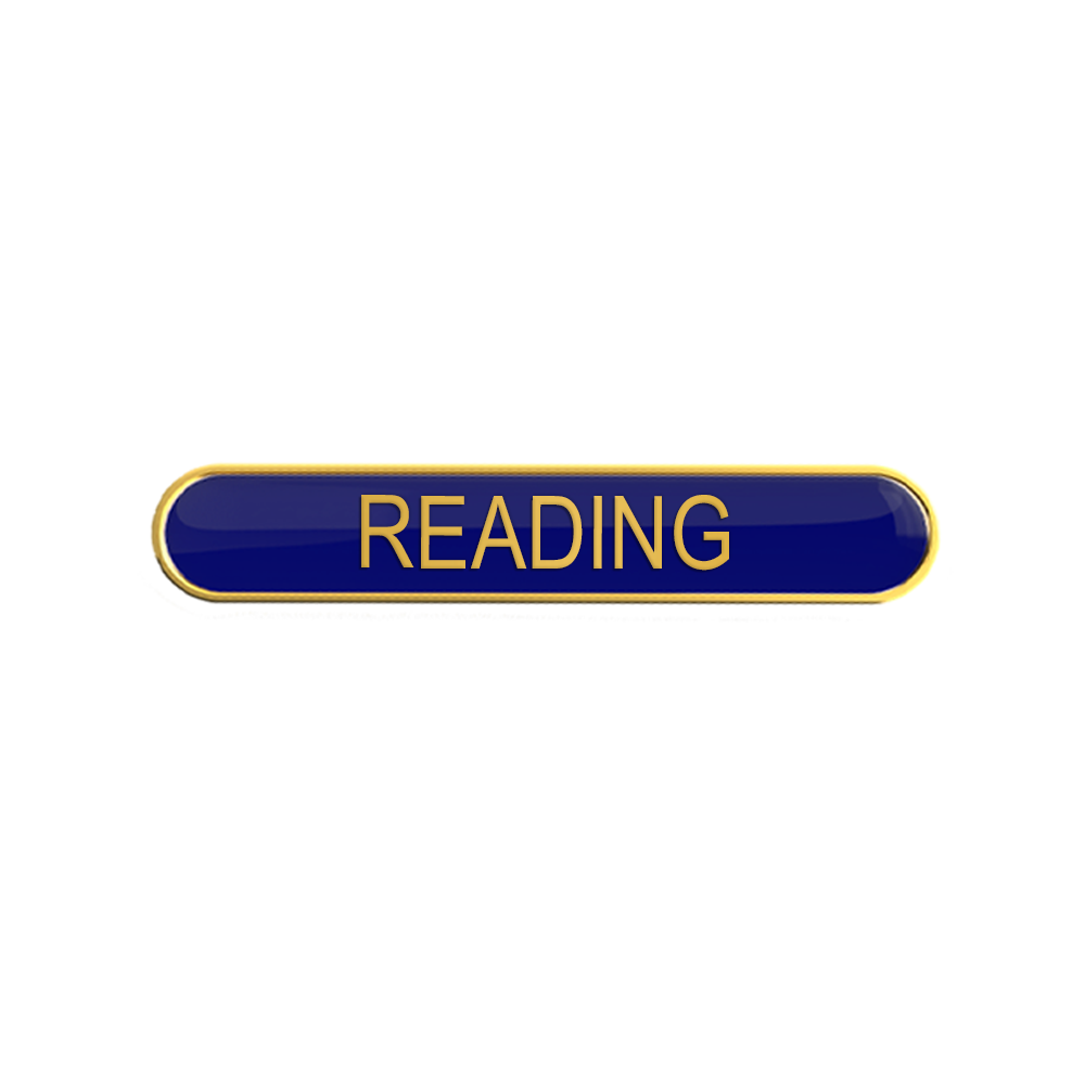 READING badge blue (pack of 5)
