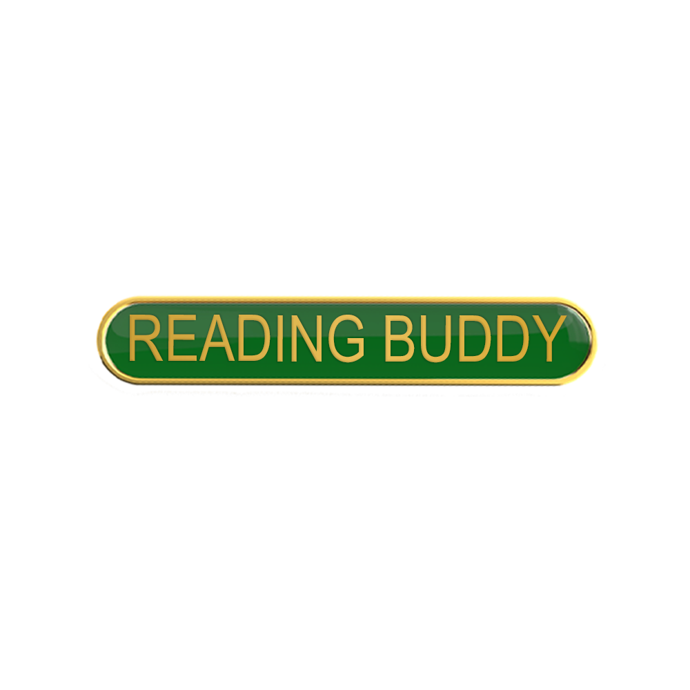 READING BUDDY badge green (pack of 5)