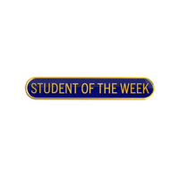 STUDENT OF THE WEEK badge blue (pack of 5)
