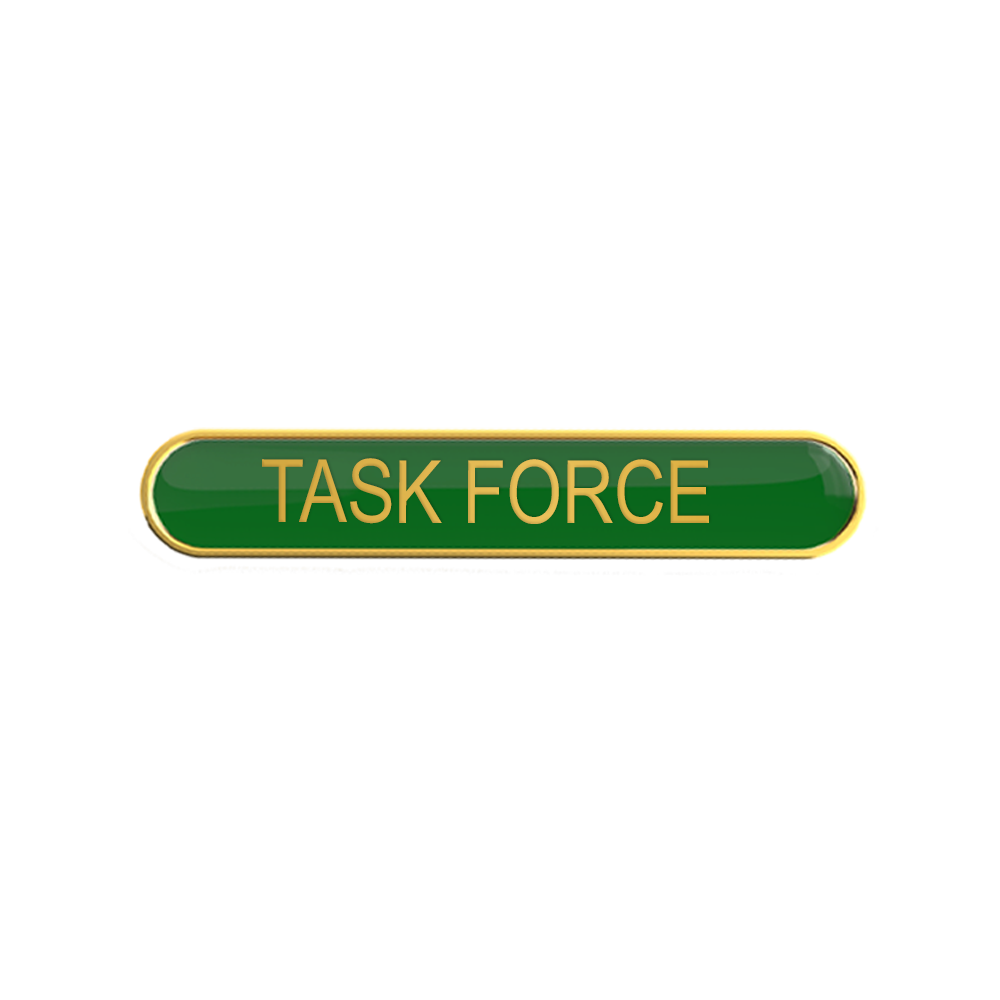 TASK FORCE badge green (pack of 5)