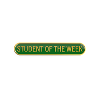 STUDENT OF THE WEEK badge green (pack of 5)