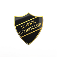 SCHOOL COUNCILLOR badge black and gold (pack of 5)