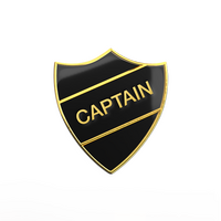 CAPTAIN black and gold badge (pack of 5)
