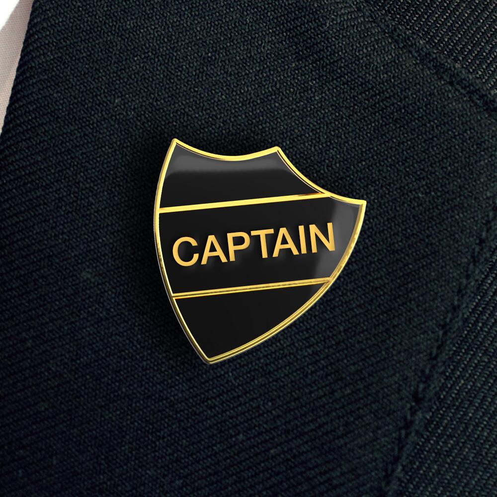 CAPTAIN black and gold badge (pack of 5) - Image 2