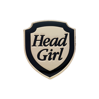 HEAD GIRL black and gold badge (pack of 5)