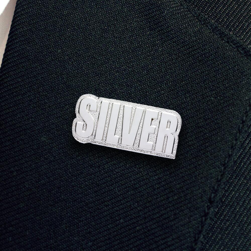 SILVER Shaped badge (pack of 5) - Image 2