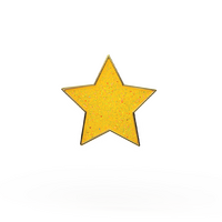 Yellow glitter star enamel badge