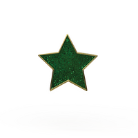 Green glitter star enamel badge