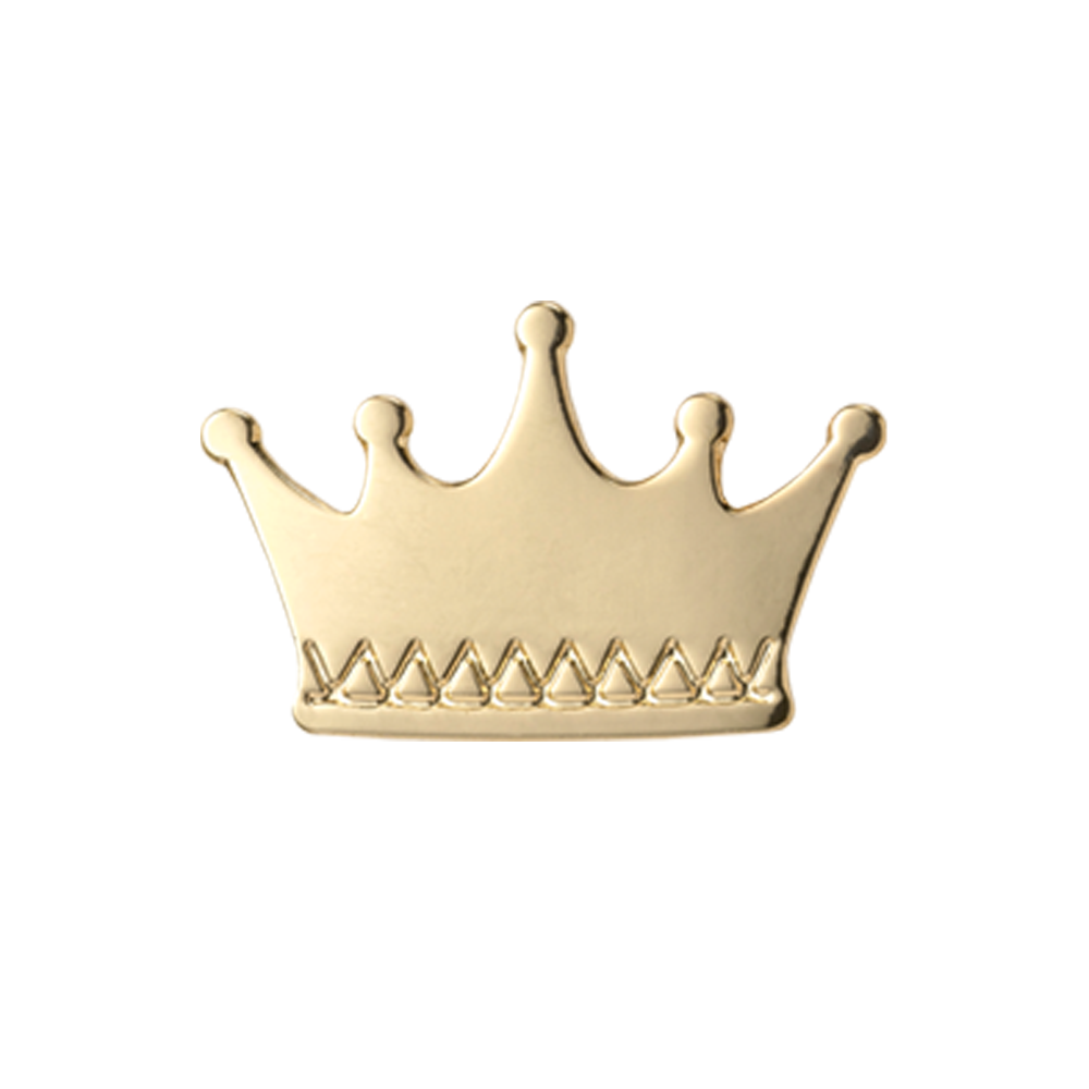 Gold crown enamel badge