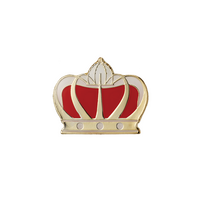 Gold and red crown enamel badge
