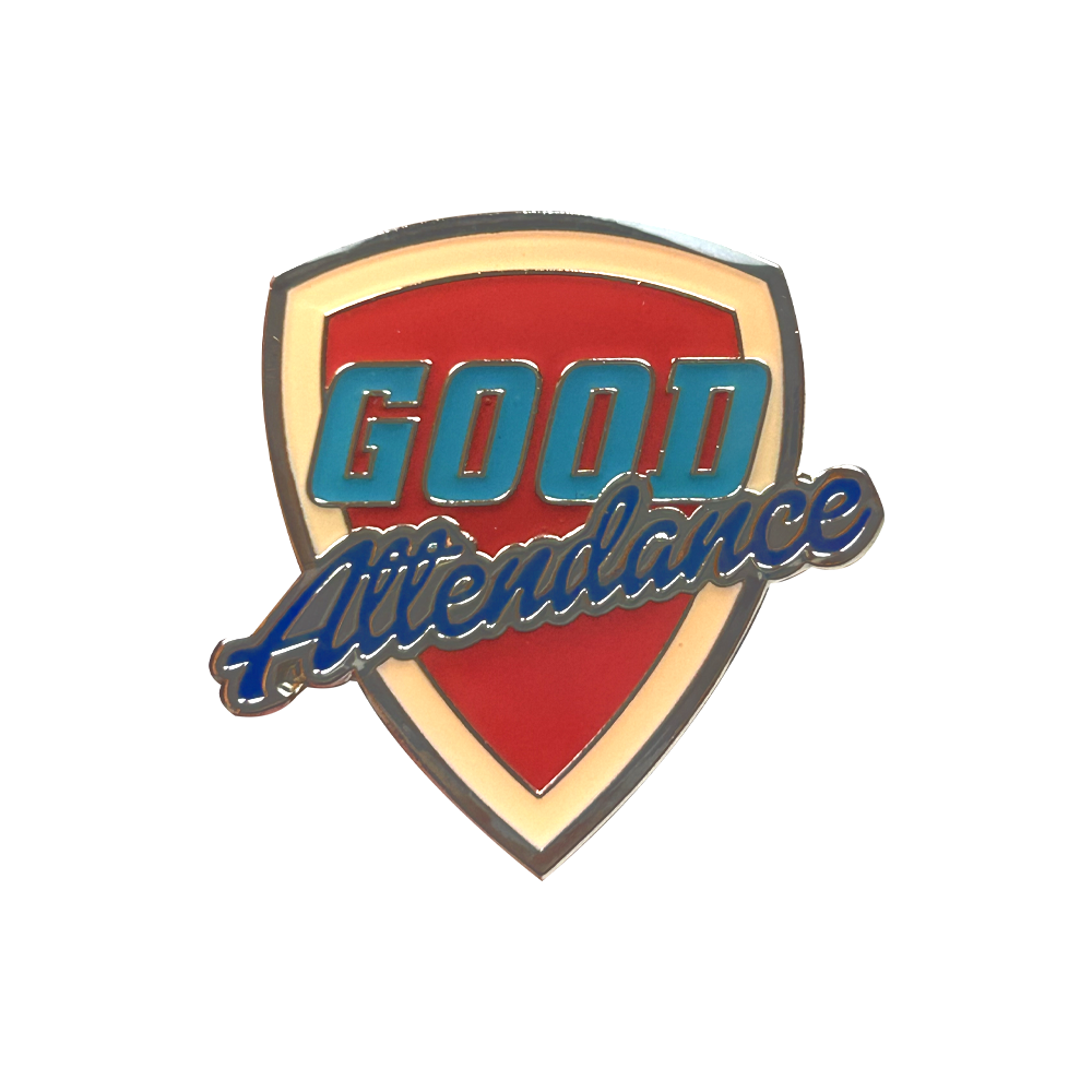 Good Attendance - retro badge (pack of 5)
