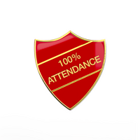 100% ATTENDANCE red and gold (pack of 5)