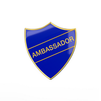 AMBASSADOR blue and gold badge (pack of 5)